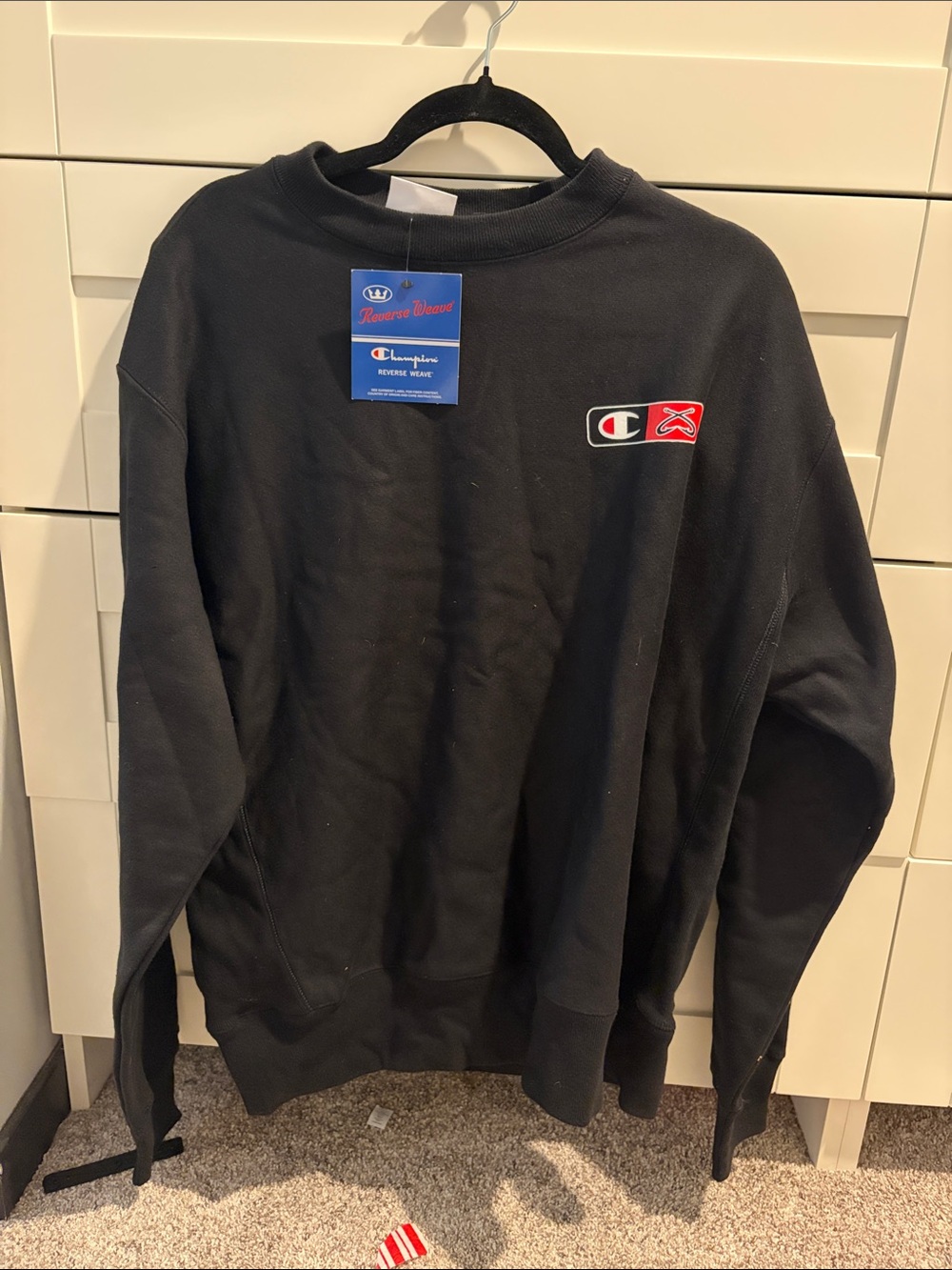 Champion Black Crewneck Sweatshirt with Major League Fishing Logo